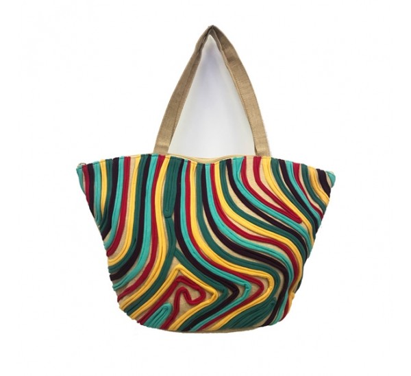 abstract jersey art multi color tote 