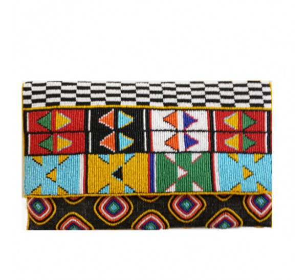 ACP397 HAND CRAFTED BEADED CROSS BODY CLUTCH
