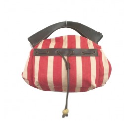 red stripe euro style cut handle bag 