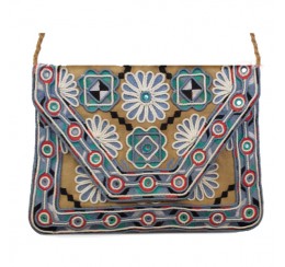 ARF200 HAND CRAFTED EMBROIDERED CROSS BODY CLUTCH