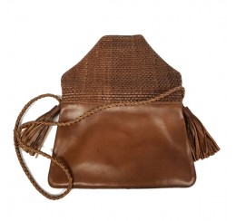 ABI501 LEATHER WOVEN CLUTCH