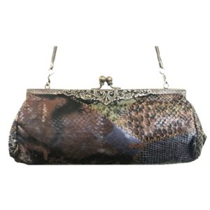 003 EXOTIC SKIN PRINT BRASS FRAME VINTAGE BAG