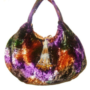 11219 PURPLE VELVET TIE DYE HOBO