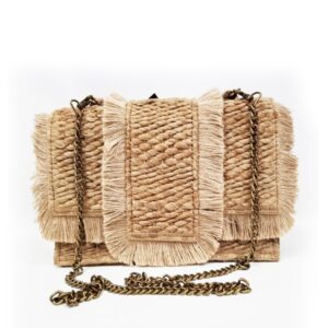 HAND WOVEN JUTE CARPET CROSS BODY BAG
