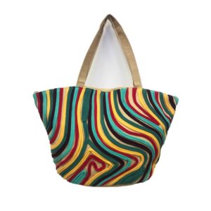 abstract jersey art multi color tote
