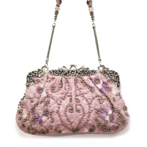 VICTORIAN 1921 BRASS FLORAL FRAME BAG