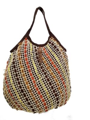 CANVAS MESH/RIBBON WORK TOTE