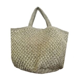 B069 HAND CROCHET METALLIC TOTE