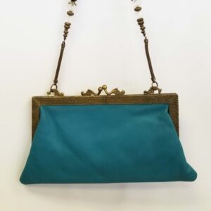 Genuine Leather Clutch brass frame