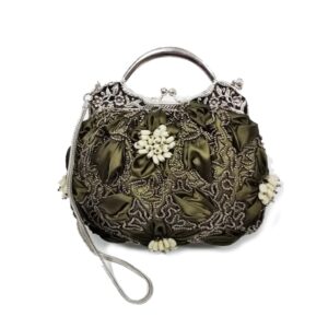 VICTORIAN VINTAGE TOP HANDLE PUCKERED CLUTCH