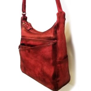 IQ297 LEATHER DIP DYE MULTI COMPARTMENT HOBO