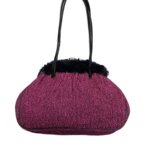 391958 HERRING BONE BOUCLE FRAME BAG