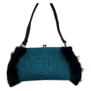 391960 HERRING BONE BOUCLE FRAME BAG