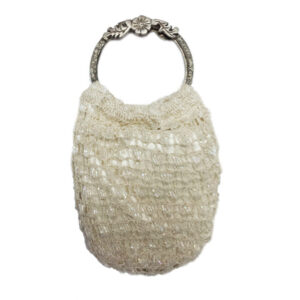 392654White HAND CROCHET BRASS RING BAG