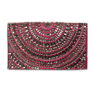 394590 HAND CRAFTED CRYSTAL WORK FLAP OVER CLUTCH