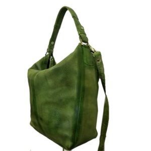 IQ410 LEATHER DIP DYE ZIP TOP SHOULDER/ CROSS BODY HOBO BAG 2 STRAPS