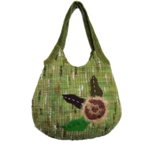 5457GREEN BOUCLE TOTE