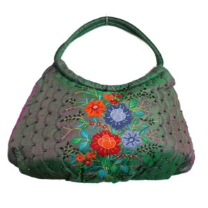 5698Q SILK QUILTED EMBROIDERED HOBO