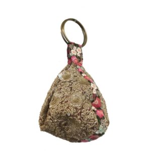 600 GOLD EMBROIDERED ZIP TOP WRIST- LET BAG