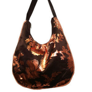 6631F SATIN COPPER FOIL ZIP TOP HOBO
