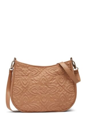 LEATHER EMBOSSED HOBO