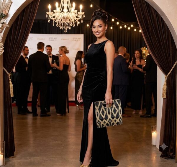 BEADED CUT HANDLE CLUTCH