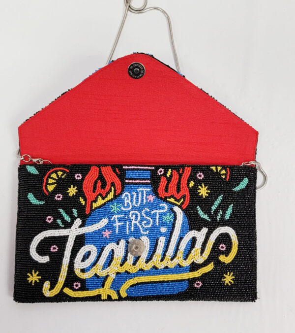 BEADED POP ART TEQUILA CLUTCH 3 BEADED POP ART TEQUILA CLUTCH