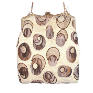 AC625 LARGE VINTAGE BEIGE TAPESTRY BAG