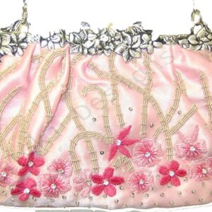 AL454 HAND CRAFTED VINTAGE  FLORAL FRAME BAG