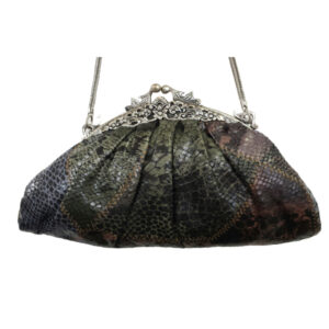 ANB006 GREY EXOTIC SNAKE SKIN FAUX LEATHER VINTAGE BAG