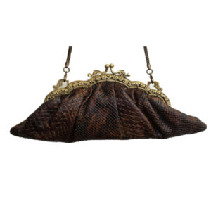 ANB011BROWN EXOTIC SKIN FAUX LEATHER VINTAGE BAG