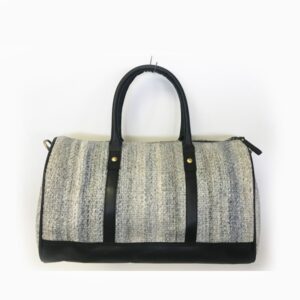 TRAVEL DUFFEL TIPTOP/ WOVEN STAIN RESISTANT FABRIC WITH LEATHER TRIM