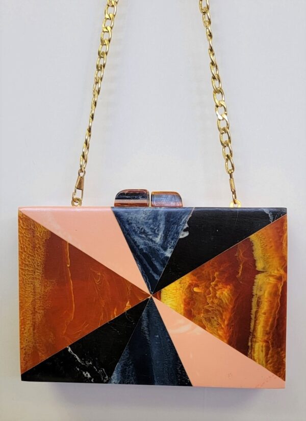 DUSK WOOD ACRYLIC BOX CLUTCH