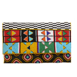 ACP397 HAND CRAFTED BEADED CROSS BODY CLUTCH