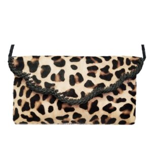 LEATHER LEOPARD CLUTCH