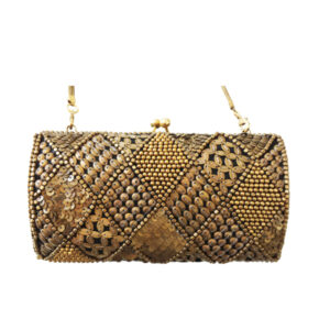 ACP449 ALL BRASS BEADED BOX CLUTCH