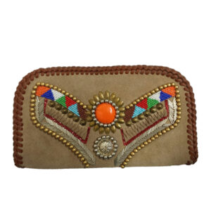 NE005 LEATHER ZIP TOP WALLET/ORGANIZER