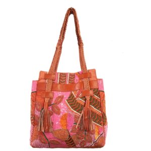 ABI601 LEATHER CANVAS TOTE