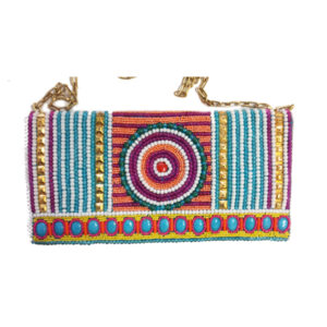 PUB2072 ALL BEADED FLAP OVER CROSS BODY CLUTCH
