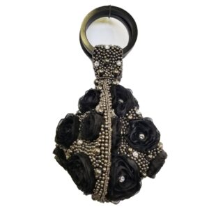 PUV560R RIBBON PEARL EMBROIDERED ZIP TOP WRISTLET