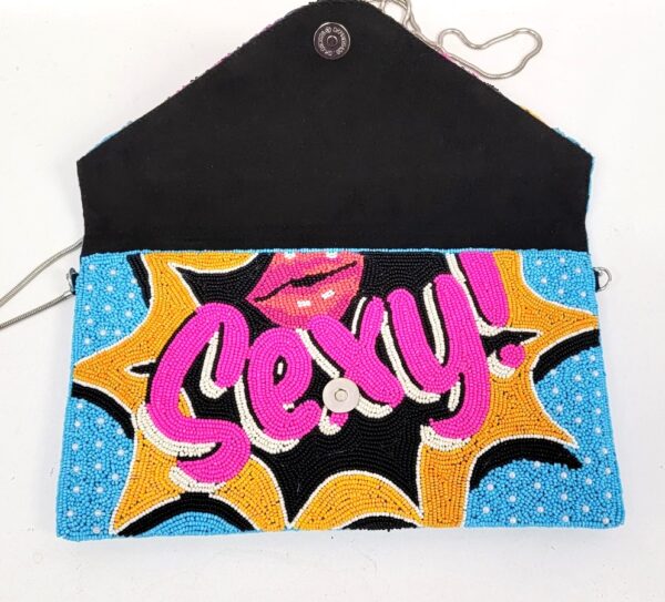 BEADED POP ART SEXY CLUTCH 2 BEADED POP ART SEXY CLUTCH