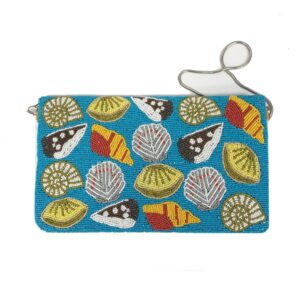 OCEAN SHELLS HAND CRAFTED BEADED CLUTCH