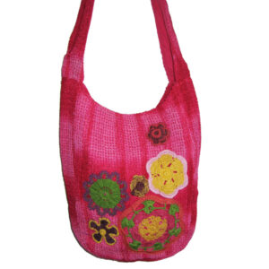 TIE DYE MESH CROCHET FLOWER CROSS BODY BAG