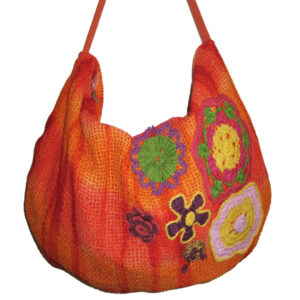 SS02 TIE DYE MESH ZIP TOP LARGE HOBO BAG