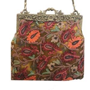 276 HAND EMBROIDERED BRASS FRAME VINTAGE BAG