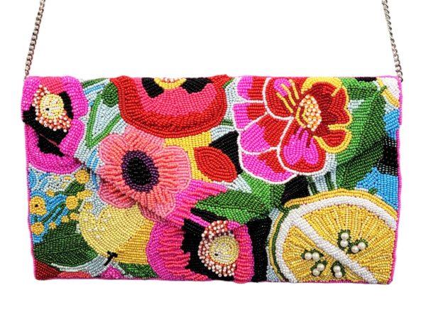 BEADED POP ART CLUTCH