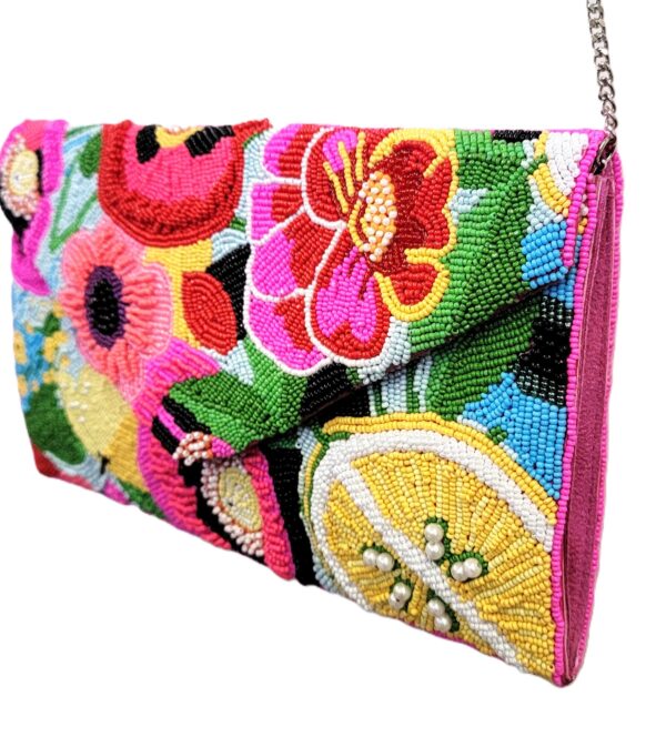 BEADED POP ART CLUTCH