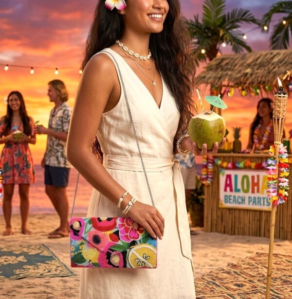 BEADED POP ART CLUTCH