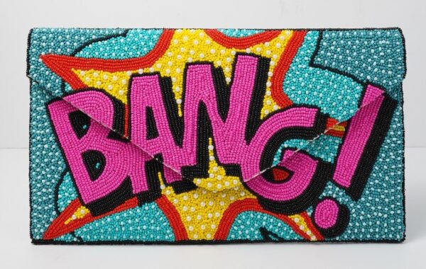 BEADED POP ART BANG CLUTCH