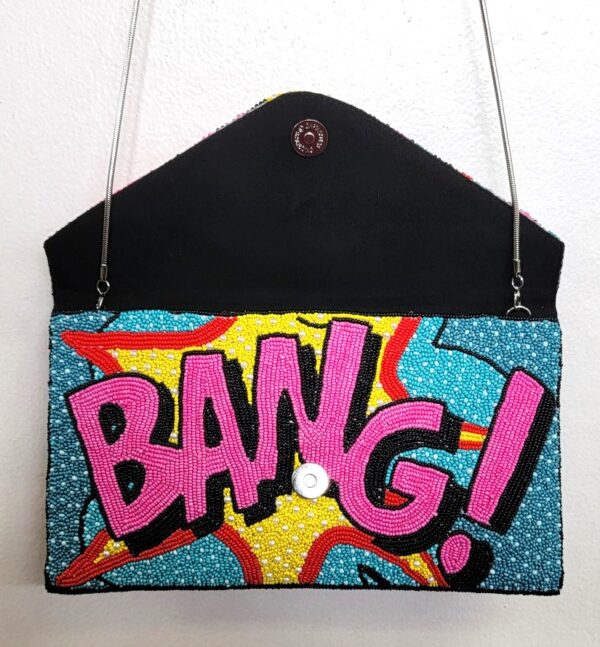 BEADED POP ART BANG CLUTCH